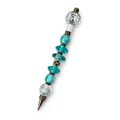 Lagoon handmade beaded pen with turquoise glass beads and antique brass fittings