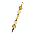 Golden Amber handmade beaded pen with amber & butter glass beads and antique brass fittings