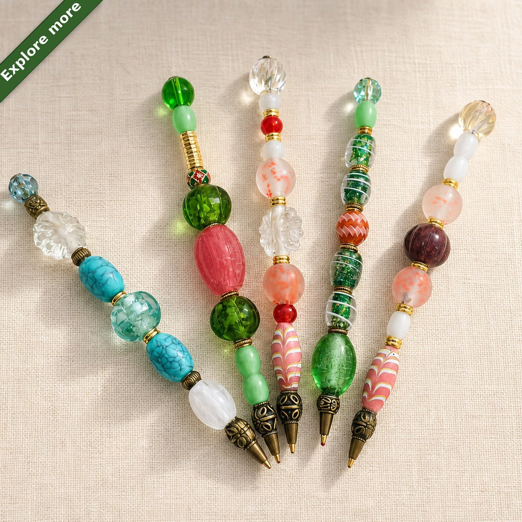 Explore more: five other handmade beaded pen designs from the collection. This listing is for one pen.